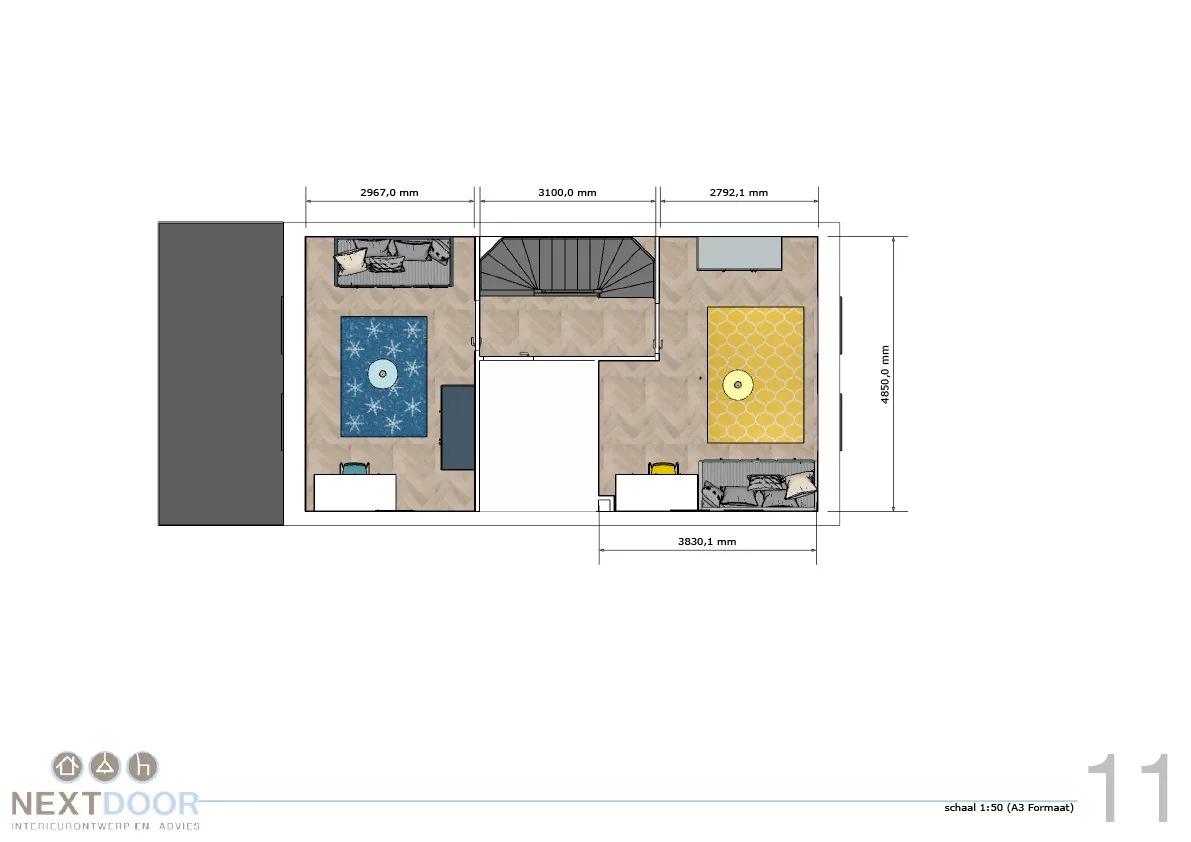 Plattegrond tweede verdieping